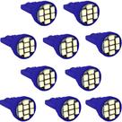 Kit 10 Lâmpada 8 Led T10 W5w Pingo Colorida 12v 5 Watts Azul