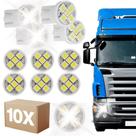Kit 10 Lâmpada Caminhão LED Pingo T10 24V Meia Luz Branca Kit 10 Lâmpada Caminhão LED Pingo T10 24V Meia Luz Branca