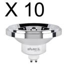 Kit 10 lampada led ar111 12w 36 graus branco quente 2700k bivolt gu10 - galaxy led
