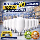 Kit 10 Lâmpada LED Bulbo 100W E27 Super Branca Econômica Bivolt