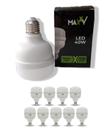 Kit 10 Lâmpada Led Bulbo 40w 6500k Luz Branca Bivolt E27