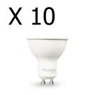 Kit 10 lampada led dicroica 4,8w branco quente 2700k gu10 galaxy