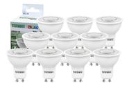 Kit 10 Lâmpada Led Dicroica Mr16 Gu10 7w 4000k Luz Neutra Bivolt