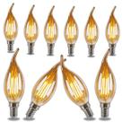 KIT 10 Lâmpada Led Filamento Vela Bico Torto Retrô 220V/ E14