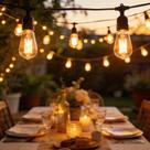Kit 10 Lâmpada Led Filamento Vintage G40 E27 Varal Luz Decorar Festa Quintal Jardim Baixo Consumo Ót