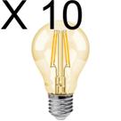 Kit 10 lampada led retro filamento bulbo a60 4w 2200k ambar biv e27 galaxy