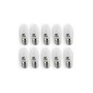 Kit 10 lâmpada vela led e27 1w branca quente ctb 110v