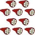 Kit 10 Lâmpadas 8 Led T10 W5w Pingo Colorida 12v Vermelha