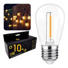 Kit 10 Lâmpadas Bolinha Filamento Led 1w S14 Iluminação 220V