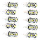 Kit 10 Lâmpadas De Led Pingão Automotiva 9 Leds Encaixe T10