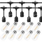 Kit 10 Lâmpadas Decorativa + Extensão Varal De Luz 5 Metros Áreas Externas/Internas KIT016