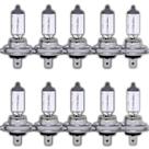 Kit 10 Lâmpadas Halógenas Osram H7 55W 12V Kit 10 Unidades Farol Carro Moto Luz Amarela Intensa e Durável