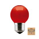 Kit 10 Lâmpadas Incandescente Taschibra Bolinha 15w E27 220v Vermelha Kit 10 Lâmpadas Incandescente Taschibra Bolinha 15w E27 220v Vermelha
