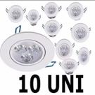 Kit 10 Lâmpadas Led 3w Spot Redondo Embutir Bco Quente Bivol