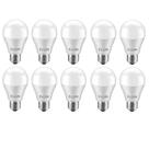 Kit 10 Lâmpadas Led 9w Bulbo E27 Bivolt Inmetro Branco Quente
