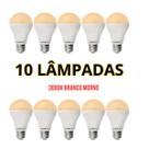Kit 10 lâmpadas led 9w ourolux 3000k branca morna