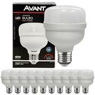 Kit 10 Lâmpadas Led Bulbo Alta Potência 40w Branco Frio E27 Avant