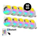 Kit 10 Lâmpadas Som Bluetooth Luzes Rgb E Controle Revenda
