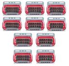 Kit 10 Lanterna Lateral Vermelha 12V - DQKL-13