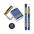 Kit 10 Lápis Carpinteiro Irwin Azul Marceneiro Pedreiro Obra