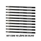 Kit 10 lápis de olho com apontador preto revenda