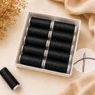 Kit 10 Linhas de Costura Reta Preto Poliéster Pesponto