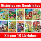 Kit 10 Livros Infantis Fábulas em Quadrinhos Histórias Clássicas Ilustradas