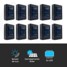 Kit 10 Luminária Arandela Solar LED Externa Sensor Crepuscular IP65