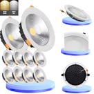 Kit 10 Luminária DownLight Led Cob 50W Embutir Redondo Bivolt 110v-220v Frio 6500k ou Quente 3500k