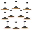 Kit 10 Luminária Pendente Chapéu Chinês Com Interior Cobre Com Fiação 110/220v