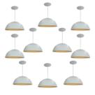 Kit 10 Luminária Pendente Meia Lua 50cm Interior Cobre Com Fiação 110/220v Kit 10 Luminária Pendente Meia Lua 50cm Interior Cobre Com Fiação 110/220v