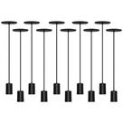 Kit 10 Luminaria Pendente Simples Cabo 80cm Preto Vintage