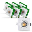 Kit 10 Luminária Teto Spot Led 7w Direcionável 3000k quadrado Branco Quente