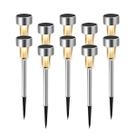 Kit 10 Luminárias Balizador Solar Cromado ZON 3000K Automática para Decoração de Jardim em LED