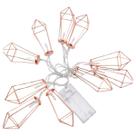 Kit 10 Luminárias Cordão Fio Luz LED Rose Gold Geométrico