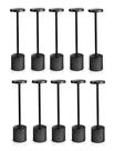 Kit 10 Luminárias de Mesa Candeeiro Led Preto Sem Fio Tutto Home Recarregável