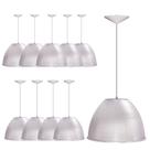 Kit 10 Luminárias Para Galpão Industrial 12 Poleg Cristal