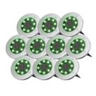 Kit 10 Luminárias Spot Solar Cromado ZON Verde Automática para Decoração de Jardim em LED