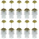 Kit 10 Lustres Pendente De Cristal Acrilico Spark Dourado Kit 10 Lustres Pendente De Cristal Acrilico Spark Dourado