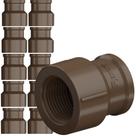 Kit 10 Luva Soldável Com Rosca Roscável PVC Marrom Canos Tubos Água Fria 1.1/2” Polegadas 50mm Tigre