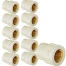 Kit 10 Luva Transição CPVC Bege Aquatherm Condução Canos Tubo Água Quente Predial De 22x15mm Tigre