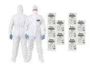Kit 10 Macacão Proteção Quimica Impermeável Pintor Branco Kit 10 Macacão Proteção Quimica Impermeável Pintor Branco