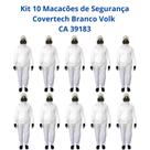 Kit 10 Macacão Segurança Covertech Branco Volk CA 39183