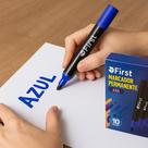 Kit 10 Marcador Permanente - azul