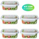 Kit 10 Marmita Potes 750ml com Travas Laterais BPA FREE - Alimentos organizadores de congelador