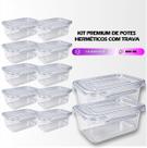 Kit 10 Marmitas Potes 800ml com Travas Laterais BPA FREE Freezer e Microondas