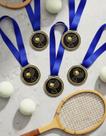 Kit 10 Medalha Para Jogo De Tênis Campeão 50mm Com Fita Azul Kit 10 Medalha Para Jogo De Tênis Campeão 50mm Com Fita Azul