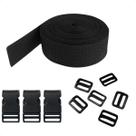 Kit 10 Metros Cinta Ca 10 Fechos Engate Rápido 10 Reguladores 20mm Para Mochilas Bolsas