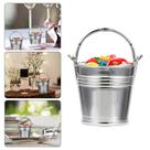 Kit 10 Mini Balde Alumínio Prata p/ Decoração/Lembrancinhas