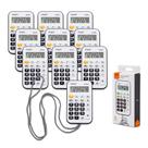 Kit 10 Mini Calculadoras De Bolso 8 Dígitos Pequena Cordão